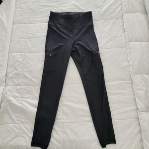 Snake Print, Black Zip Pocket, Leggings